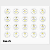 Sticker Rond Marmelade de citron maison rustique blanche (Feuille)