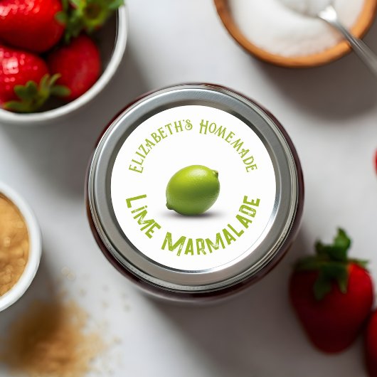 Sticker Rond Marmelade de citron vert