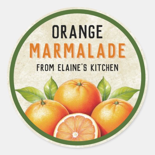 Sticker Rond Marmelade d'orange (Devant)