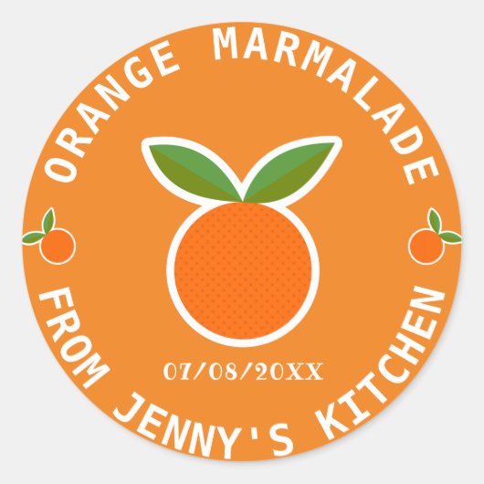 Sticker Rond Marmelade d'orange (Devant)