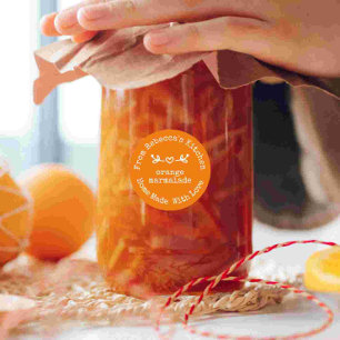 Sticker Rond Marmelade d'orange fait maison avec amour