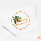 Sticker Rond Marmelade d'Orange Faite Maison avec Amour Couverc (Enveloppe)