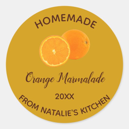 Sticker Rond Marmelade d'orange maison comestible et modifiable (Devant)