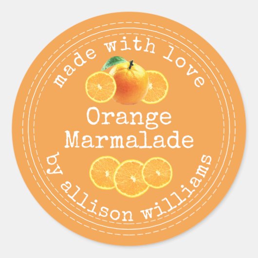 Sticker Rond Marmelade d'orange maison rustique (Devant)