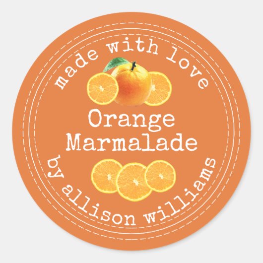 Sticker Rond Marmelade d'orange maison rustique (Devant)