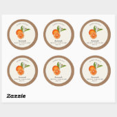 Sticker Rond Marmelade d'Orange papier Kraft rond Confiture (Feuille)