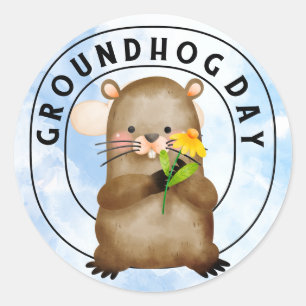 Sticker Rond Marmotte