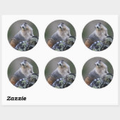 Sticker Rond marmotte (Feuille)
