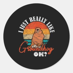 Sticker Rond Marmotte je aime vraiment Marmotte Ok _3