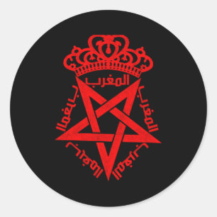 Sticker Rond Maroc vintage J'aime Maroc Carte Maroc Football