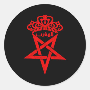 Sticker Rond Maroc vintage J'aime Maroc Carte Maroc Football