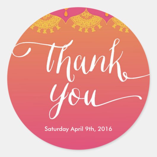 Sticker Rond Marocaine - Balise Inspiration indienne (Devant)