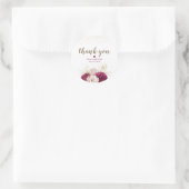 Sticker Rond Maroon Bourgogne Parties scintillant d'or Mariage  (Sac)