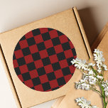 Sticker Rond Maroon et Noir À damiers Vintage<br><div class="desc">Maroon et Noir À damiers Vintage</div>