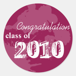 Sticker Rond Maroon félicitations classe de remise de diplômes