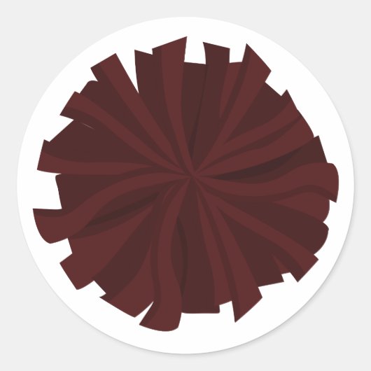 Sticker Rond Maroon Pom-pom girl Pom Pom (Devant)