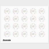 Sticker Rond Maroon Sage Merry et Bright Christmas Family (Feuille)