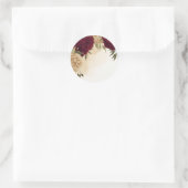 Sticker Rond Maroon vert beige or botanique mariage (Sac)