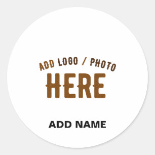 STICKER ROND MARQUE BLANCHE MODERNE ET PERSONNALISABLE VÉRIFIÉE