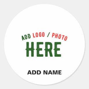 STICKER ROND MARQUE BLANCHE MODERNE ET PERSONNALISABLE VÉRIFIÉE