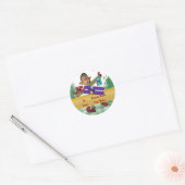 Sticker Rond Marque cadeau elfe de Noël mignonne (Enveloppe)