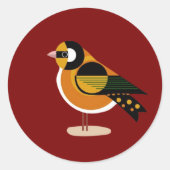 Sticker Rond Marque de dessin Abstrait d'oiseaux (Devant)