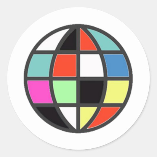 Sticker Rond Marque de logo (image globe modifiable) (Devant)