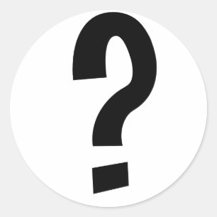 Sticker Rond Marque d'interrogation noire