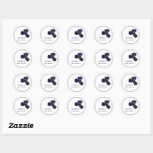 Sticker Rond Marque fleuriste en iris violet (Feuille)