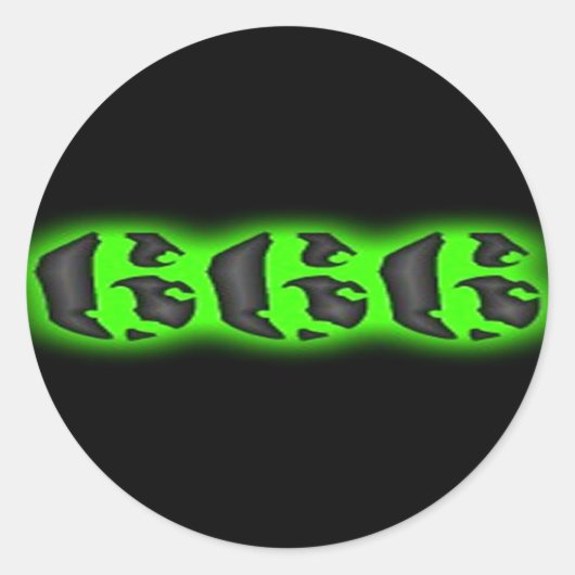 Sticker Rond Marque maléfique de la bête | Halloween 666 (Devant)