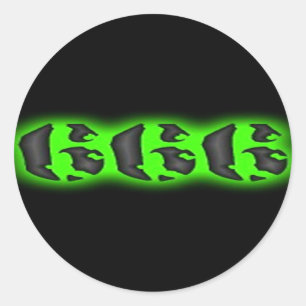 Sticker Rond Marque mauvaise de la bête   Halloween 666
