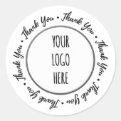 Sticker Rond Marque Merci ・ Blanc (Devant)