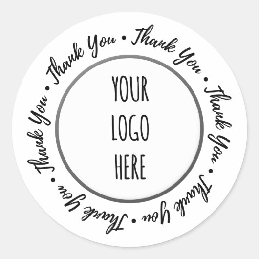 Sticker Rond Marque Merci ・ Blanc (Devant)