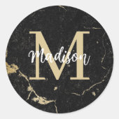 Sticker Rond Marque noire Monogram Gold (Devant)