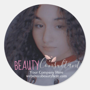 Sticker Rond Marque personnelle photo beauté ceinture maquillag