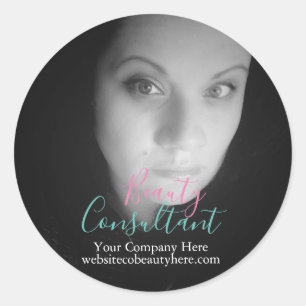 Sticker Rond Marque personnelle Photo Maquillage de beauté