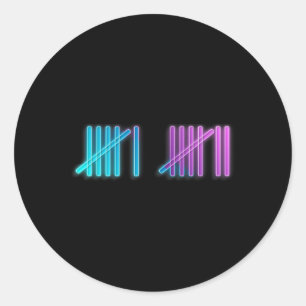 Sticker Rond Marques de pointage colorées comptant 67 Meme Slan