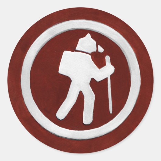 Sticker Rond Marqueur de sentier de l'ours (Devant)