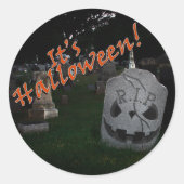 Sticker Rond Marqueur de tombe du cimetière de la RIP d'Hallowe (Devant)