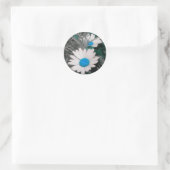 Sticker Rond Marqueurs blancs Shasta Daisies (bleu Turquoise) (Sac)