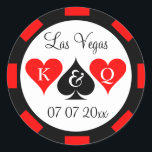 Sticker Rond Marqueurs de jeton de gros poker pour mariage<br><div class="desc">Les stickers de jetons de jeton de gros poker pour Sin City mariage. stickers mariage Las Vegas et scellants pour enveloppes. Autocollants personnalisées à puces de jeu avec des initiales monogrammées de mariée et de marié couple. Jouer carte convient à la conception avec le roi et la reine des coeurs...</div>