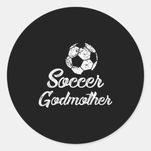 Sticker Rond Marraine de football Cute Funny Player Fan Gift T
