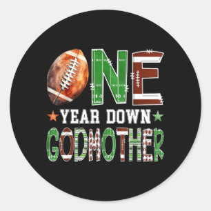 Sticker Rond Marraine du garçon du 1er anniversaire Football