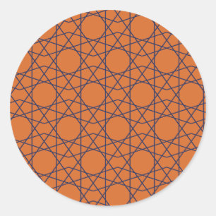 Sticker Rond Marrakech Indigo Géométrie