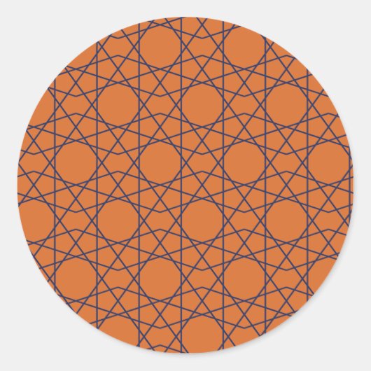 Sticker Rond Marrakech Indigo Géométrie (Devant)