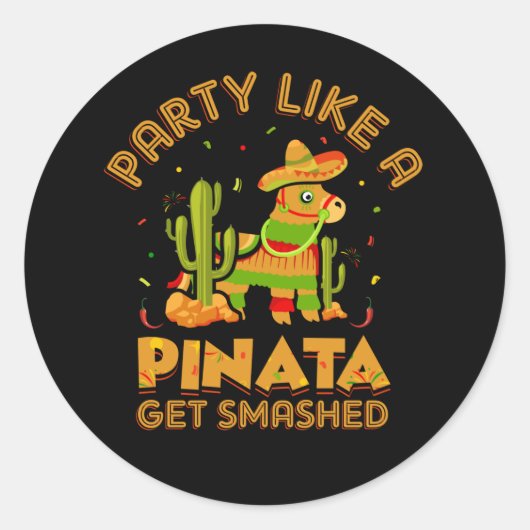 Sticker Rond marrant Pinata mot art Fiesta (Devant)