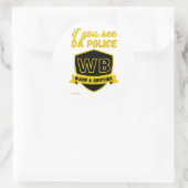 Sticker Rond marrant transparent collant rond "AVERTIR UN BRO.. (Sac)