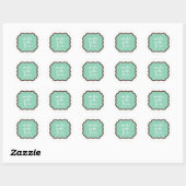 Sticker Rond Marron Chocolat et Menthe Faits avec Amour Présent (Feuille)