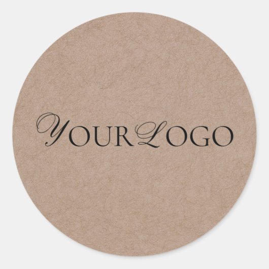 Sticker Rond Marron Terreux Kraft & Logo de l'entreprise person (Devant)