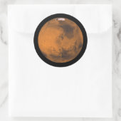 Sticker Rond Mars la planète rouge dans l'espace (Sac)